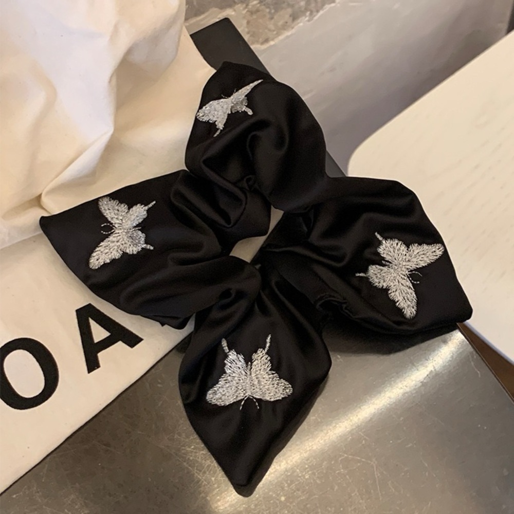 Butterfly Satin Hair Scrunchie Coquette Y2K Aesthetic Hair Tie